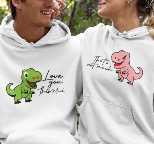 Matching Couple Hoodies I Love You This Much:That's Not Much 1