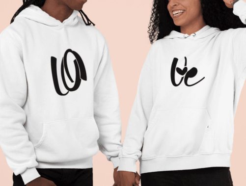 Matching Couple Hoodies LO And VE 1