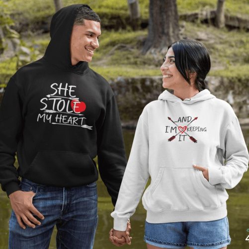 Matching Couple Hoodies She Stole My Heart And I'm Keeping It