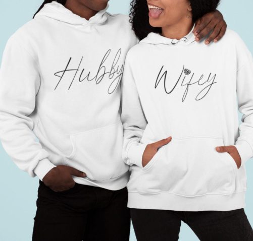 Matching Couple Hoodies Wifey And Hubby 1