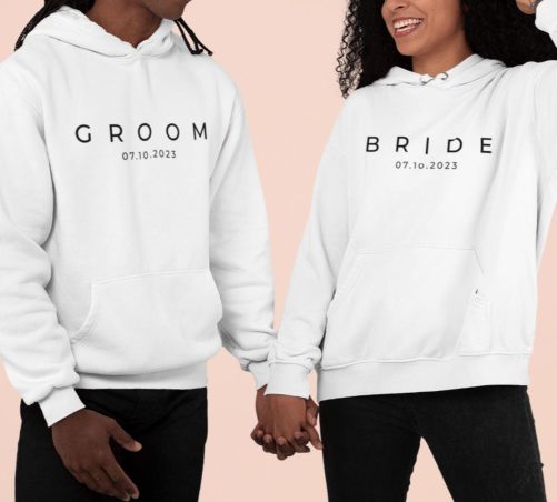 Personalized Matching Couple Hoodies Future Bride And Groom Custom Year   Ideal Wedding Present 1