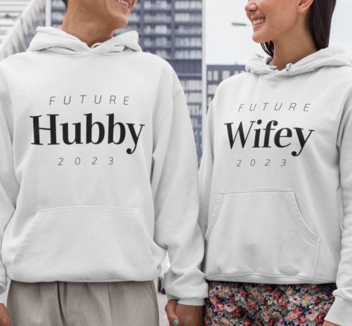Personalized Matching Couple Hoodies Future Hubby And Wifey Matching Outfits Custom Year 1