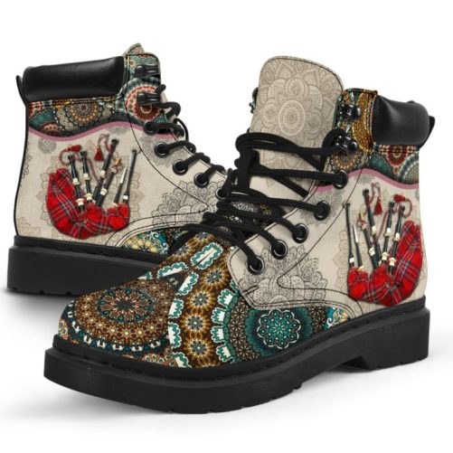 Bagpipes Vintage Mandala Asboot Vegan Boots