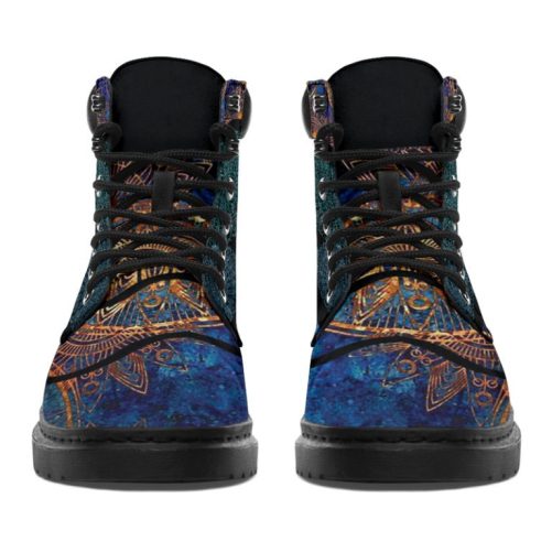 Chicken Flower Mandala As Boots Vegan Boots, All Season Boots For Womens, Mens, Personalize 1
