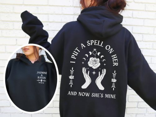 Personalized Lesbian Couple Engagement Hoodie 1