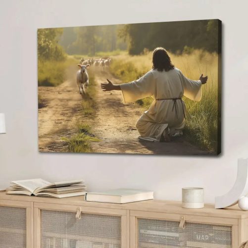 Lamb Runs to Jesus Canvas
