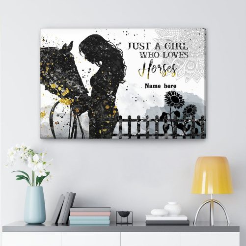 Personalized Horse Canvas Jus a girl who love horse