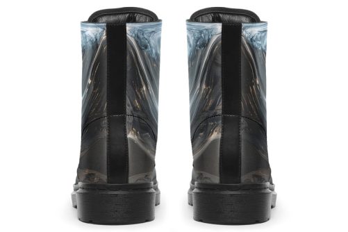 Aged Chrome Boots   Vegan Leather Doc Style Boots with Durable Stitched on Soles 1