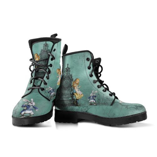 Alice and the White Rabbit #1 Women's Vegan Leather Combat Boots 1