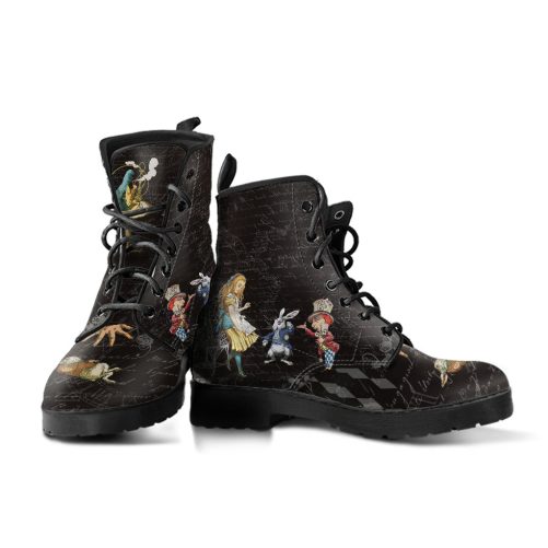 Alice in Wonderland #2 Women's Vegan Leather Combat Boots 2