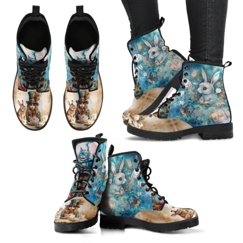 Alice in Wonderland Women's Vegan Leather Boots 1
