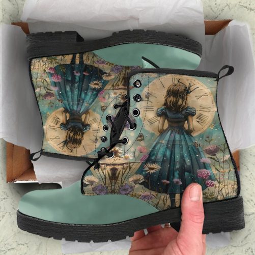 Alice in Wonderland Women's Vegan Leather Boots 2
