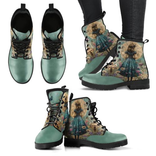 Alice in Wonderland Women's Vegan Leather Boots 3