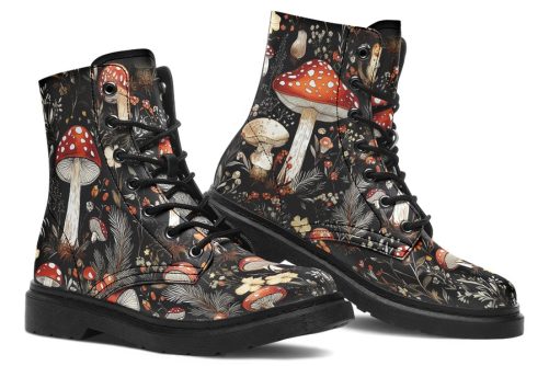 Amanita Boots   Vegan Leather Doc Style Boots with Durable Stitched on Soles 1