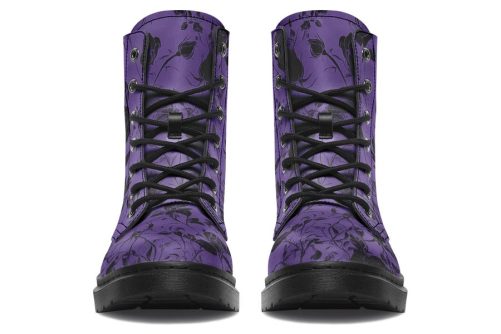 Amethyst Rose Romance Boots   Vegan Leather Doc Style Boots with Durable Stitched on Soles 2