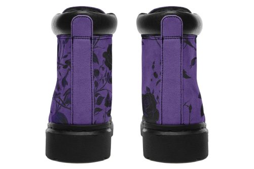 Amethyst Rose Romance Classic Boots   High Quality Micro Suede Weatherproof Vegan Shoes with Stitched on Soles 1