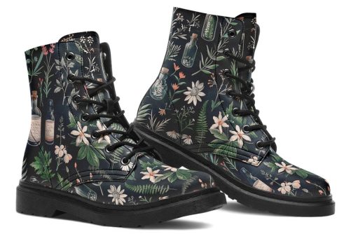 Apothecary Haven Boots   Vegan Leather Doc Style Boots with Durable Stitched on Soles 1