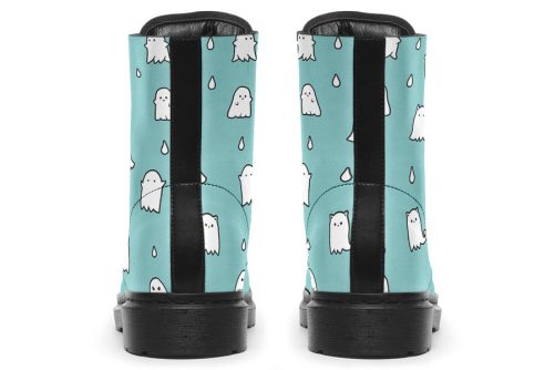 Aqua Ghost Party Boots   Vegan Leather Doc Style Boots with Durable Stitched on Soles 2