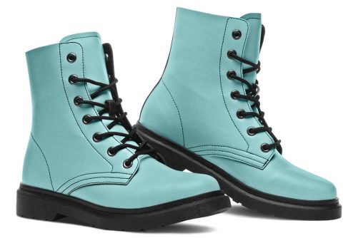 Aqua Mist Boots   Vegan Leather Doc Style Boots with Durable Stitched on Soles 1