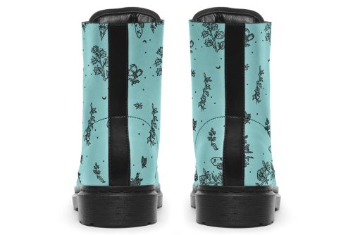 Aqua Nightshade Boots   Vegan Leather Doc Style Boots with Durable Stitched on Soles 2