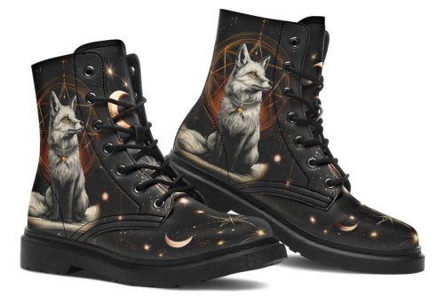 Astral Fox Boots   Vegan Leather Doc Style Boots with Durable Stitched on Soles 1