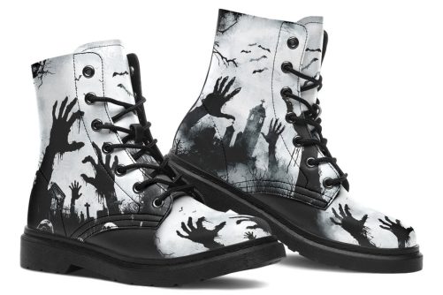 Awakened Boots   Vegan Leather Doc Style Boots with Durable Stitched on Soles 1