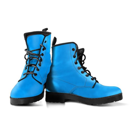 Baby Blue Sky Women's Vegan Leather Combat Boots 2
