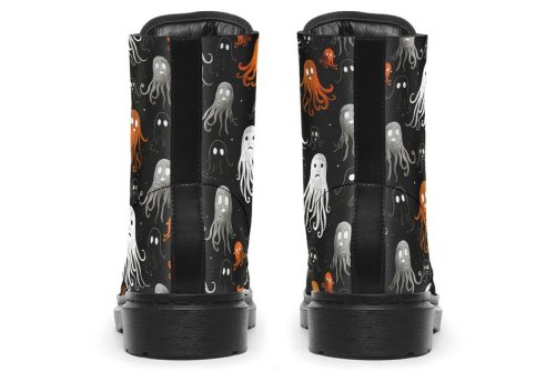 Black Deep Haunting Boots   Vegan Leather Doc Style Boots with Durable Stitched on Soles 2
