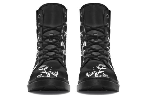 Black Widow Boots   Vegan Leather Doc Style Boots with Durable Stitched on Soles 2