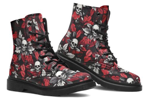 BloodLeaf Boots   Vegan Leather Doc Style Boots with Durable Stitched on Soles 1
