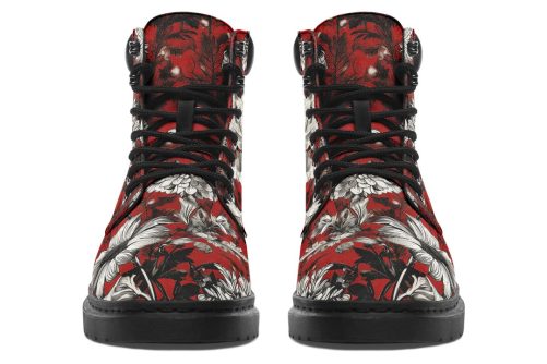 Bloodflower Classic Boots   High Quality Micro Suede Weatherproof Vegan Shoes with Stitched on Soles