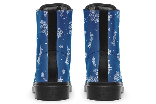 Blue Nightshade Boots   Vegan Leather Doc Style Boots with Durable Stitched on Soles 2