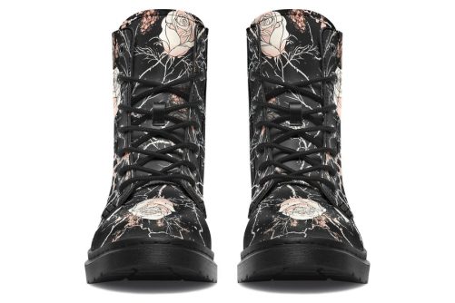 Blush Kintsugi Rose Boots   Vegan Leather Doc Style Boots with Durable Stitched on Soles 1