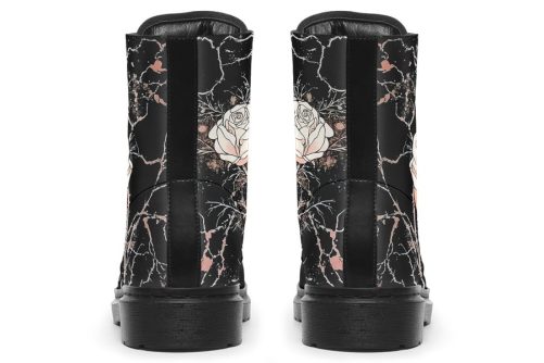 Blush Kintsugi Rose Boots   Vegan Leather Doc Style Boots with Durable Stitched on Soles 2