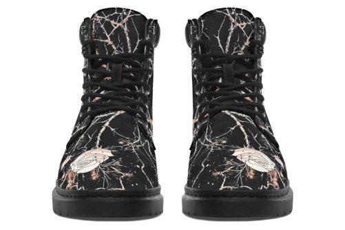 Blush Kintsugi Rose Classic Boots   High Quality Micro Suede Weatherproof Vegan Shoes with Stitched on Soles