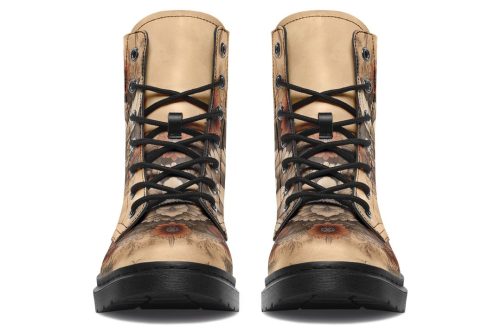 Bonewing Mandala Boots   Vegan Leather Doc Style Boots with Durable Stitched on Soles 1