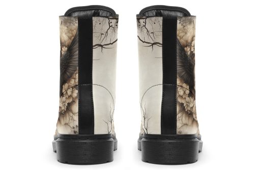 Bonewreath Mandala Boots   Vegan Leather Doc Style Boots with Durable Stitched on Soles 2