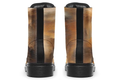 Burnt Ochre Boots   Vegan Leather Doc Style Boots with Durable Stitched on Soles 2