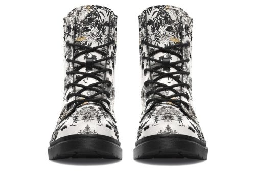 Castle in Bloom Boots   Vegan Leather Doc Style Boots with Durable Stitched on Soles 2