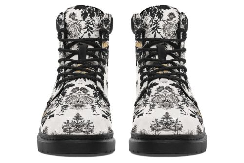Castle in Bloom Classic Boots   High Quality Micro Suede Weatherproof Vegan Shoes with Stitched on Soles