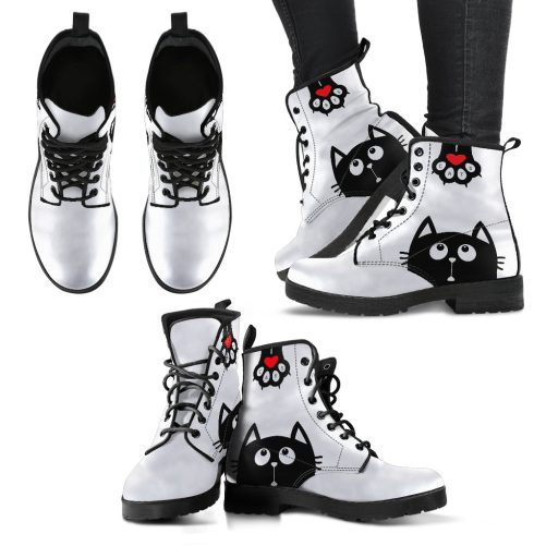 Cat Women's Vegan Leather Combat Boots 1