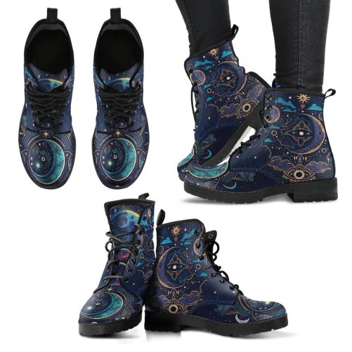 Celestial Moon Women's Vegan Leather Boots 1