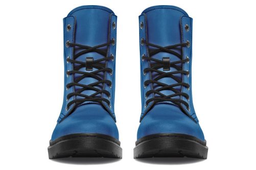 Cobalt Blue Boots   Vegan Leather Doc Style Boots with Durable Stitched on Soles 2