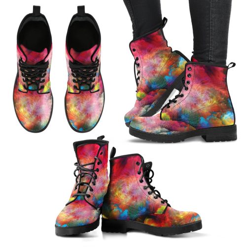 Colorful Spiritual Women's Vegan Leather Boots 1