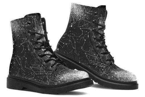 Constellation Boots   Vegan Leather Doc Style Boots with Durable Stitched on Soles 1