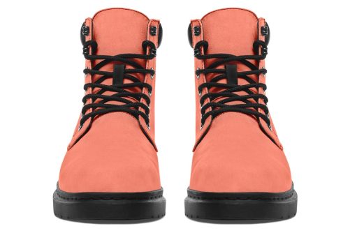 Coral Blush Classic Boots   High Quality Micro Suede Weatherproof Vegan Shoes with Stitched on Soles