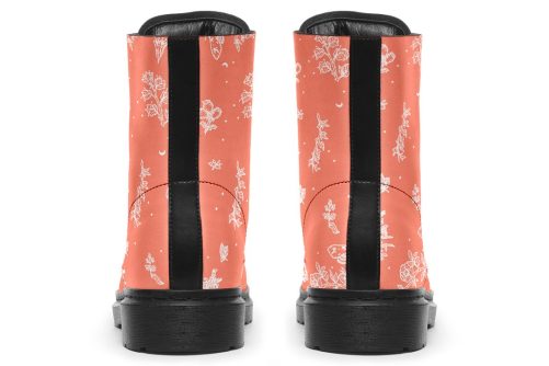Coral Nightshade Boots   Vegan Leather Doc Style Boots with Durable Stitched on Soles 2