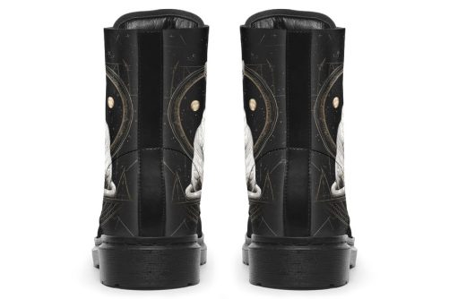 Cosmic Sphynx Cat Boots   Vegan Leather Doc Style Boots with Durable Stitched on Soles 2