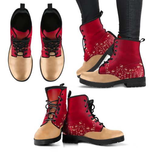 Crimson Enchantment Red Women's Vegan Leather Boots 1