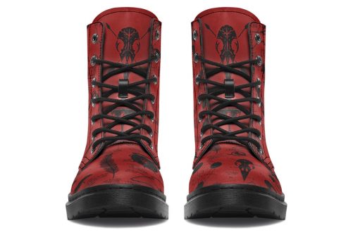 Crimson Raven Study Boots   Vegan Leather Doc Style Boots with Durable Stitched on Soles 1